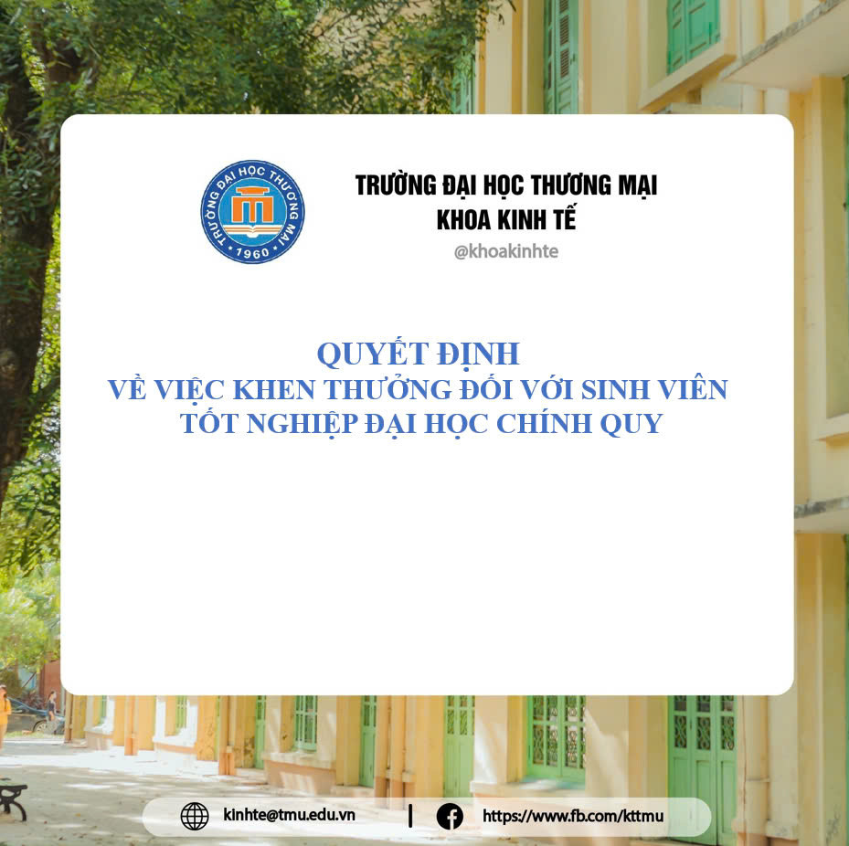 QUYẾT ĐỊNH VỀ VIỆC KHEN THƯỞNG ĐỐI VỚI SINH VIÊN TỐT NGHIỆP ĐẠI HỌC CHÍNH QUY