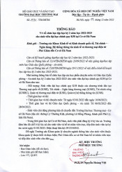 Thông báo về việc tổ chức học tập học kỳ 2 năm học 2022-2023 cho sinh viên đại học chính quy K58 tại Cơ sở Hà Nam