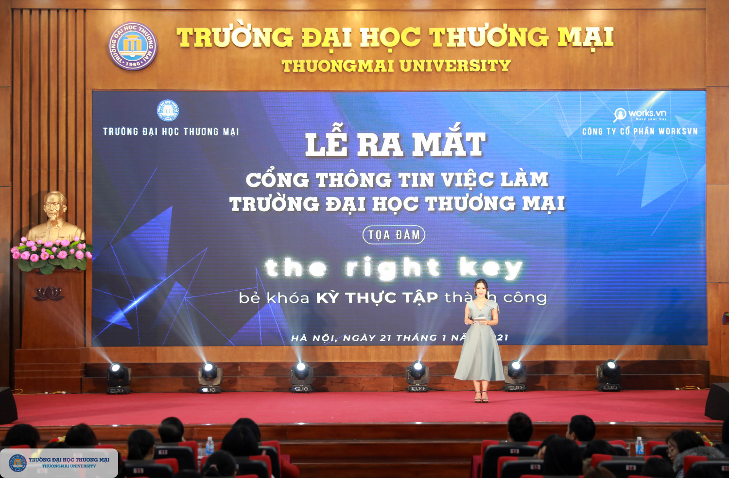 Lễ ra mắt Cổng thông tin việc làm Trường Đại học Thương mại và Tọa đàm “The Right Key - Bẻ khóa Kỳ thực tập thành công”